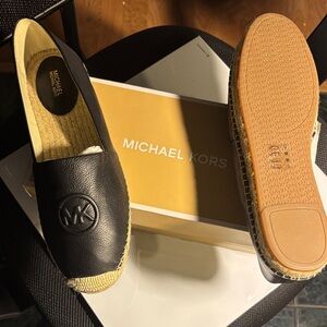 NWOT Vintage Michael Kors Leather Espadrilles, Size 11